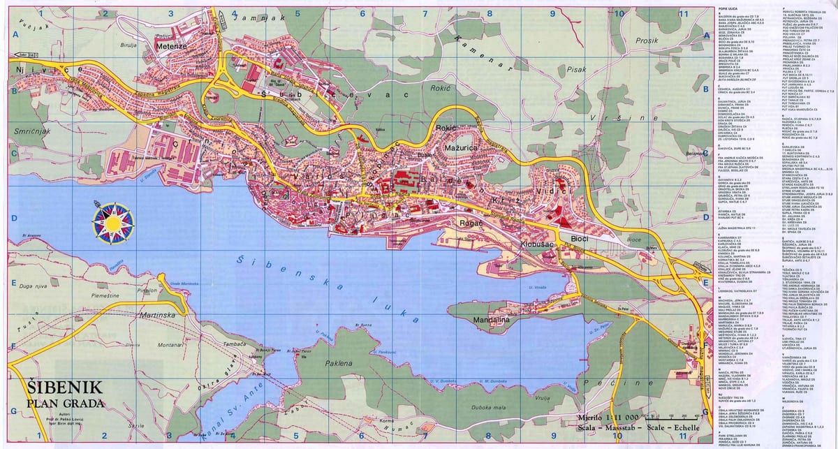 mapa de šibenik croàcia