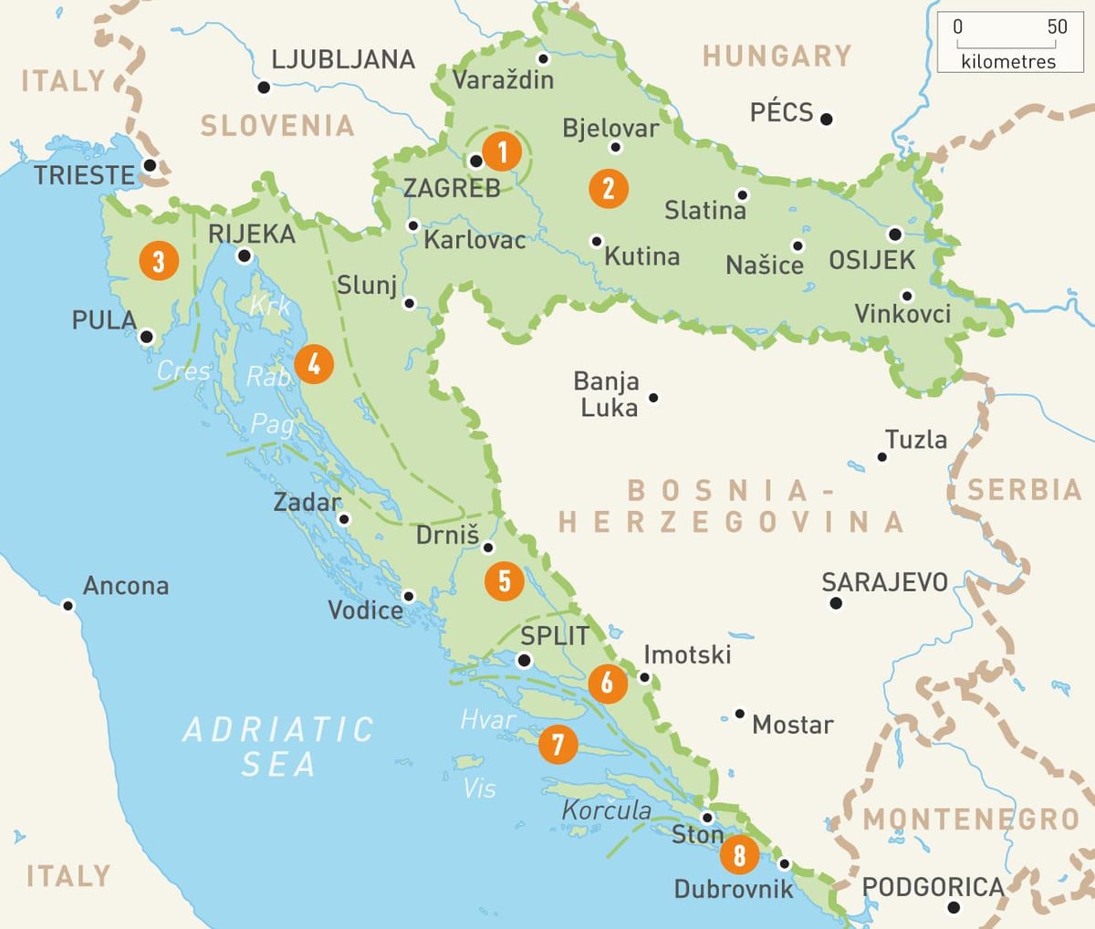 el mapa dels carrers de cavtat croàcia