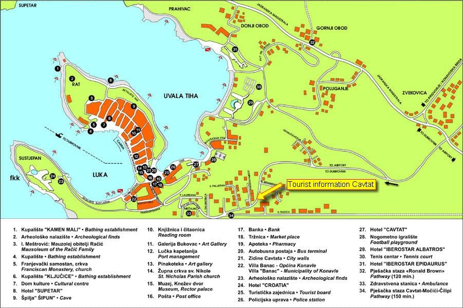 mapa de cavtat croàcia 