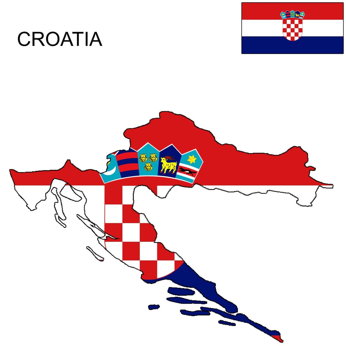 croàcia mapa bandera