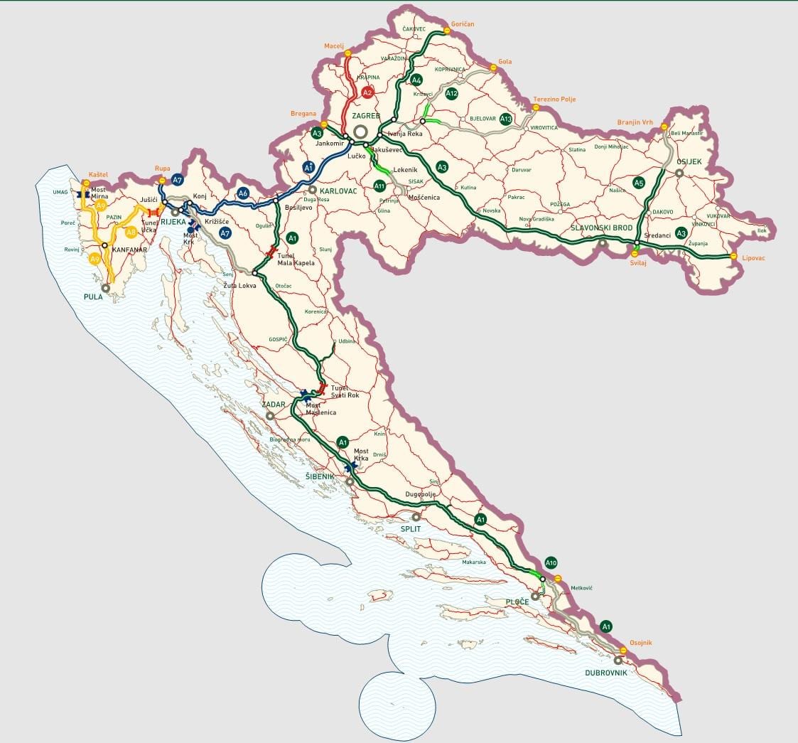 croat autopistes mapa