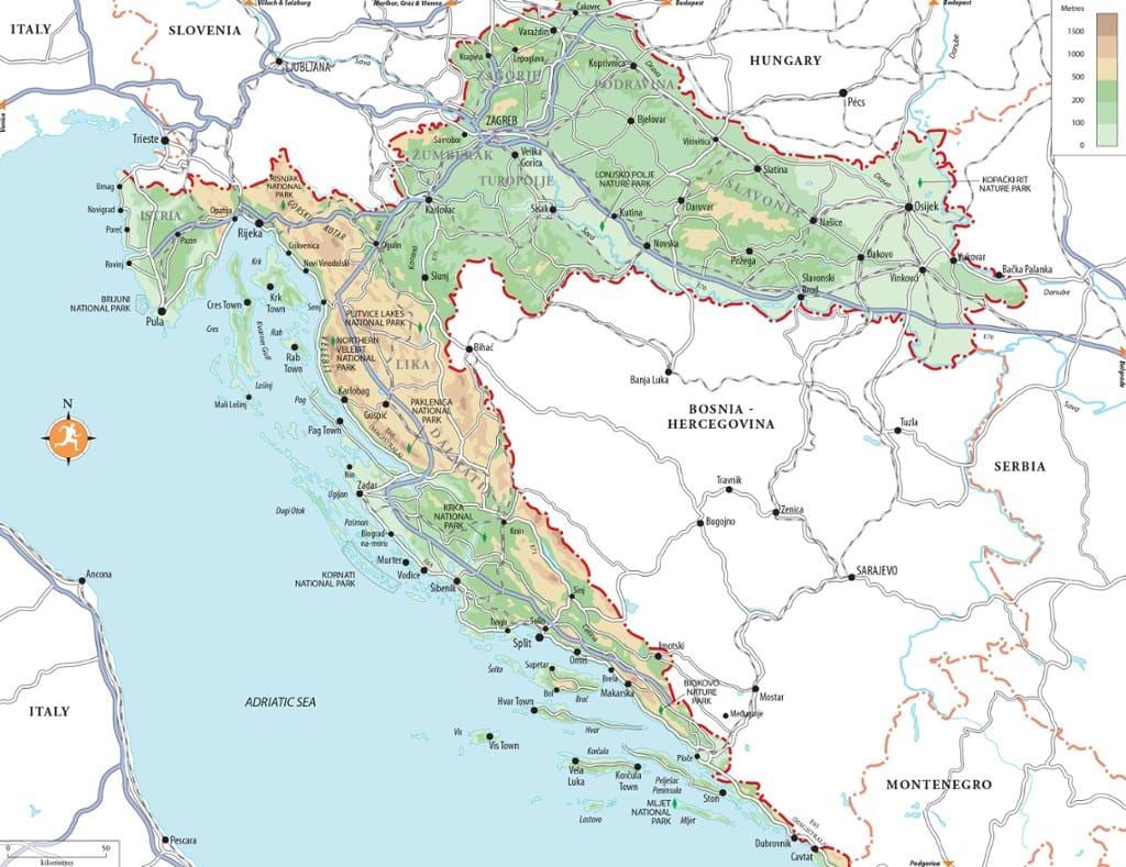 split, croàcia platges mapa
