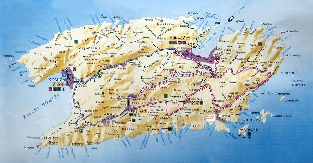 mapa vis croàcia