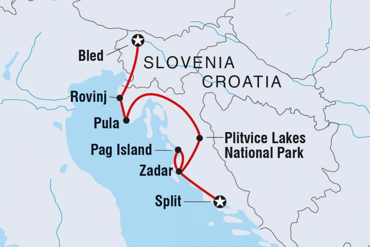 plitvice croàcia mapa