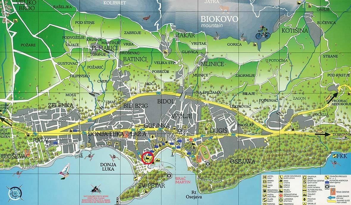 mapa de makarska croàcia