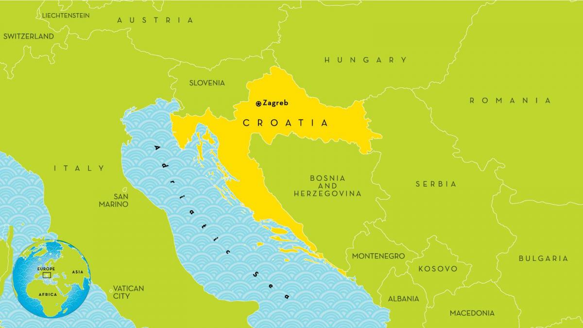 mapa de croàcia, i els seus voltants
