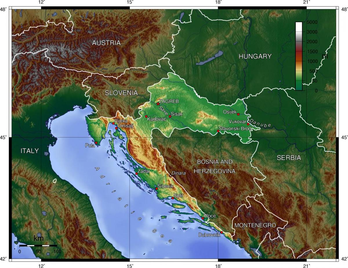 croàcia geografia mapa
