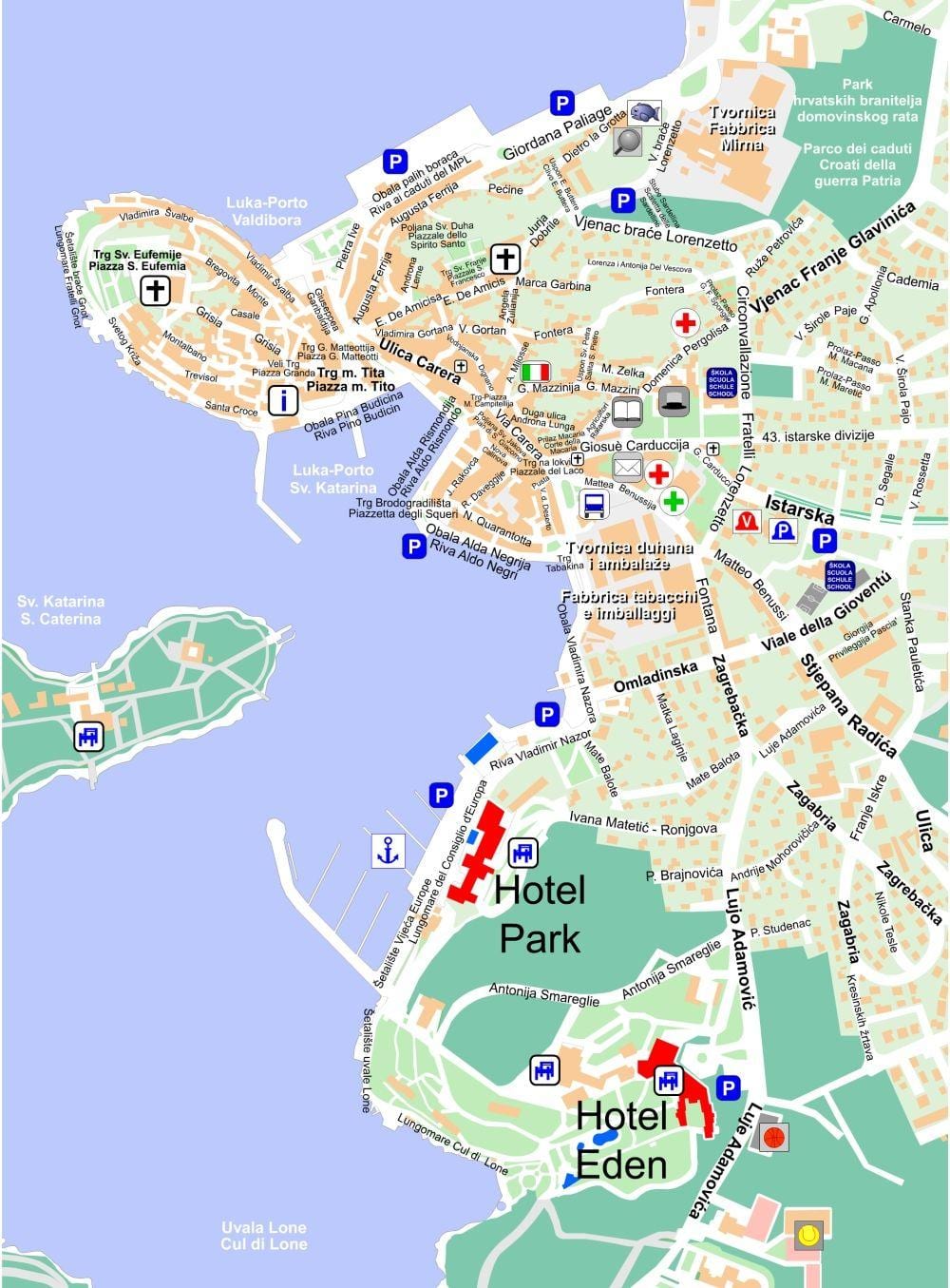 mapa de rovinj croàcia
