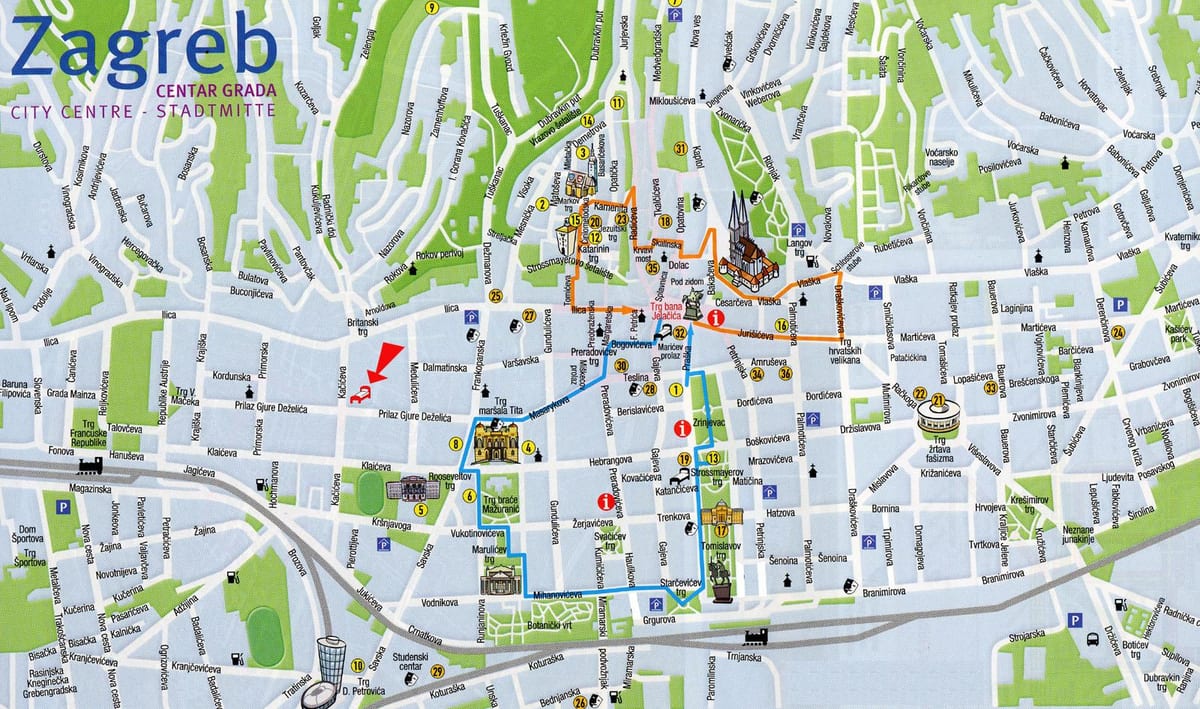 mapa de zagreb (croàcia