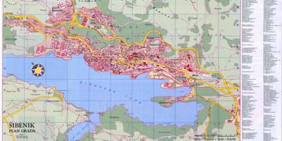 Mapa de šibenik croàcia