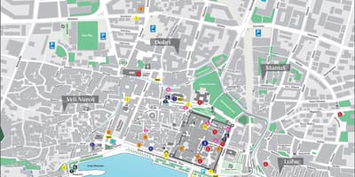 Mapa del nucli antic de split, croàcia
