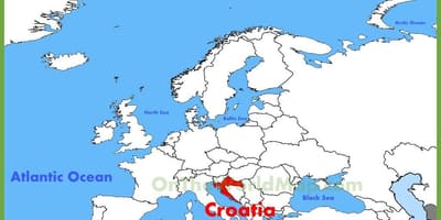 Croàcia ubicació en el mapa del món