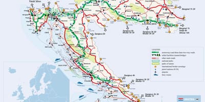 Ferrocarril mapa de croàcia