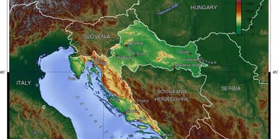 Mapa topogràfic de croàcia 