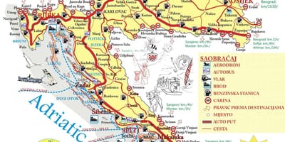 Croàcia destinacions de vacances mapa