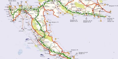 Mapa de croàcia viatge per carretera