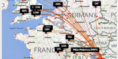 Croatia airlines destinacions mapa