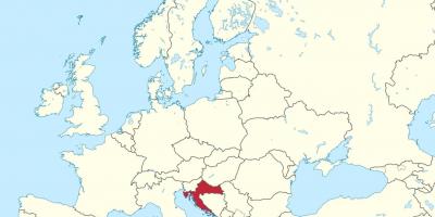 Croàcia en el mapa d'europa