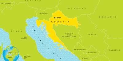Mapa de croàcia, i els seus voltants