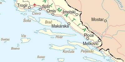 Mapa del sud de croàcia